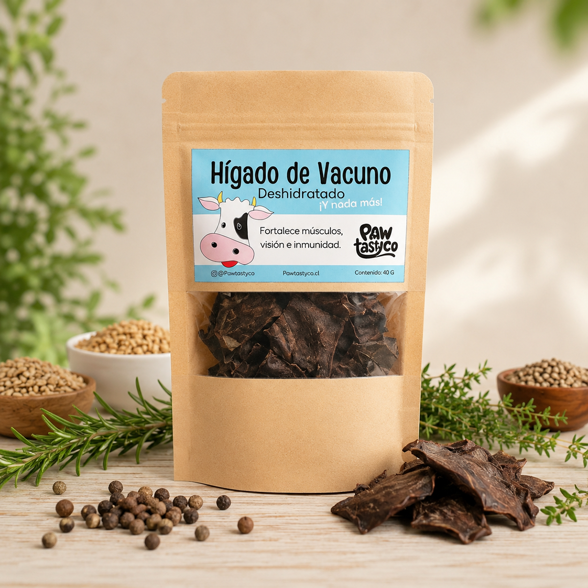 Hígado de Vacuno Deshidratado para Perros y Gatos | Snack Natural Pawtastyco